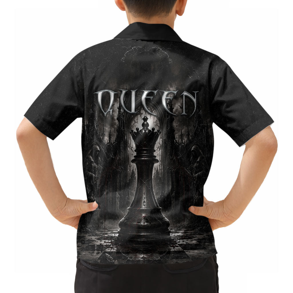 Chess Queen Hawaiian Shirt Strategic Board Game Gothic Dark Fantasy