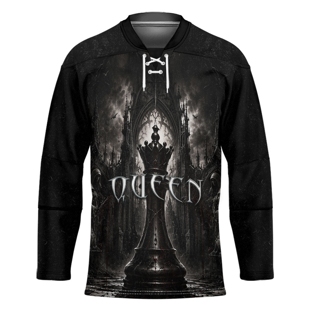 Chess Queen Hockey Jersey Strategic Board Game Gothic Dark Fantasy