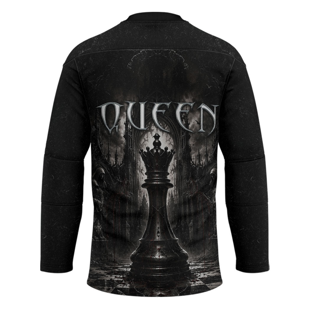 Chess Queen Hockey Jersey Strategic Board Game Gothic Dark Fantasy