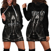 Chess Queen Hoodie Dress Strategic Board Game Gothic Dark Fantasy