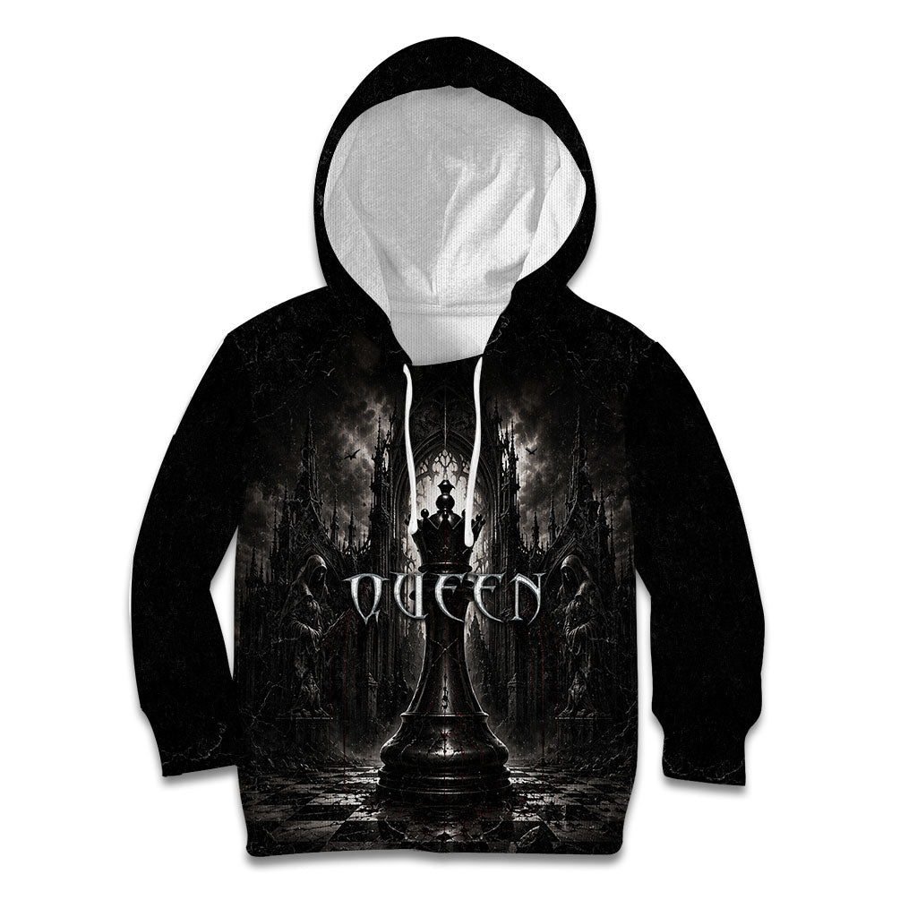 Chess Queen Kid Hoodie Strategic Board Game Gothic Dark Fantasy