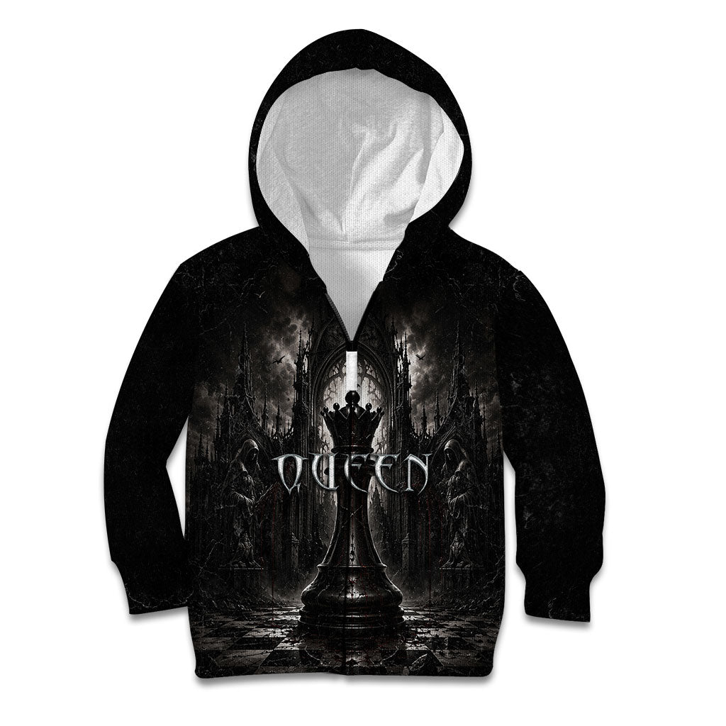 Chess Queen Kid Hoodie Strategic Board Game Gothic Dark Fantasy