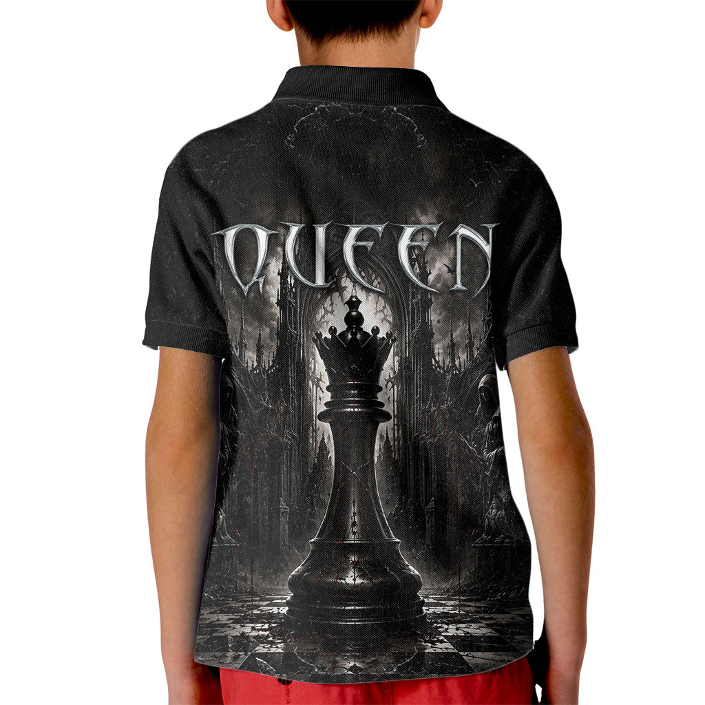 Chess Queen Kid Polo Shirt Strategic Board Game Gothic Dark Fantasy