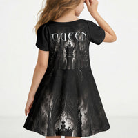 Chess Queen Kid Short Sleeve Dress Strategic Board Game Gothic Dark Fantasy