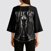 Chess Queen Kimono Sleeve Blouse Strategic Board Game Gothic Dark Fantasy