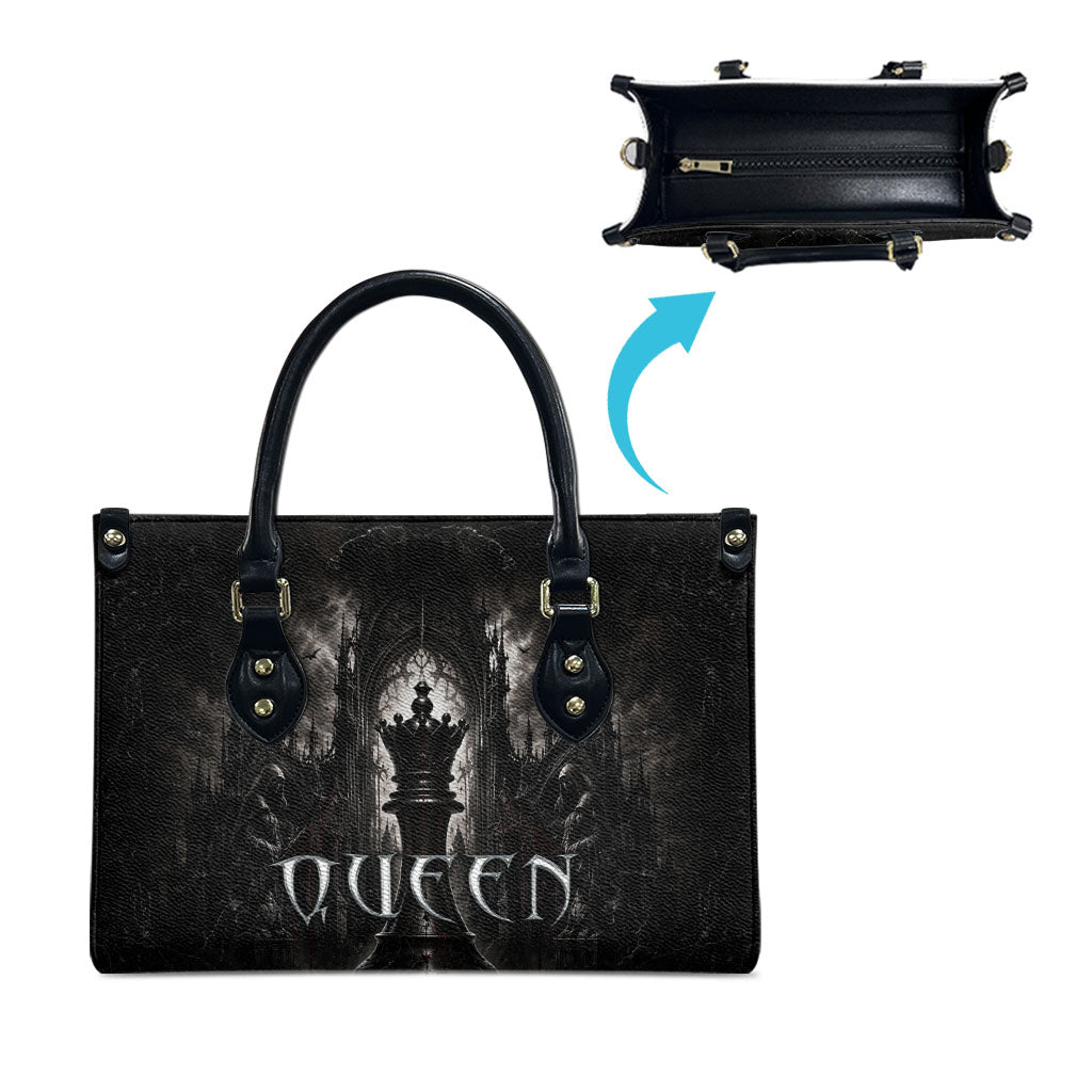 Chess Queen Leather Bag Strategic Board Game Gothic Dark Fantasy