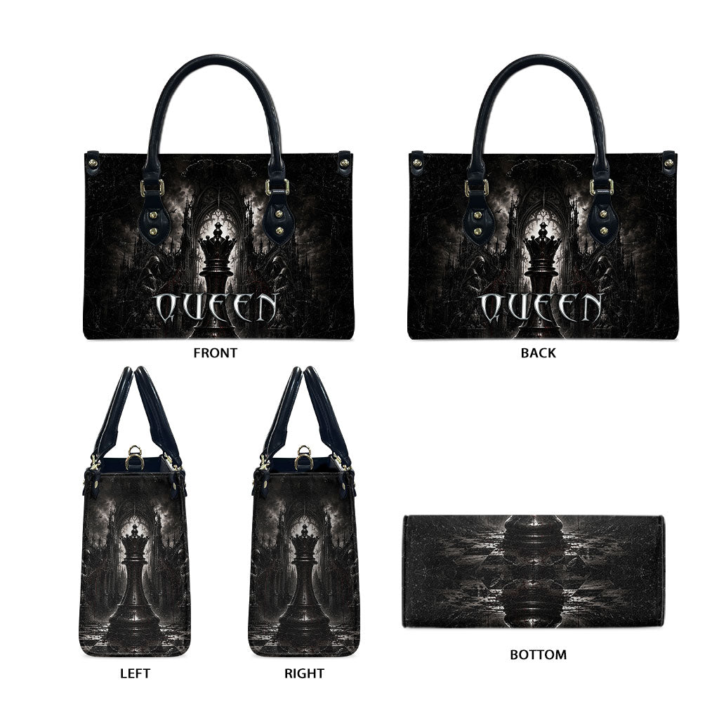 Chess Queen Leather Bag Strategic Board Game Gothic Dark Fantasy