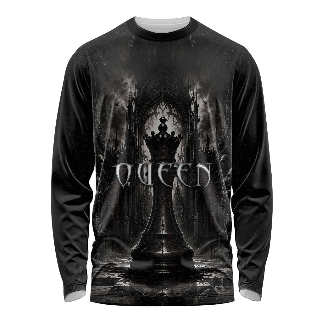 Chess Queen Long Sleeve Shirt Strategic Board Game Gothic Dark Fantasy