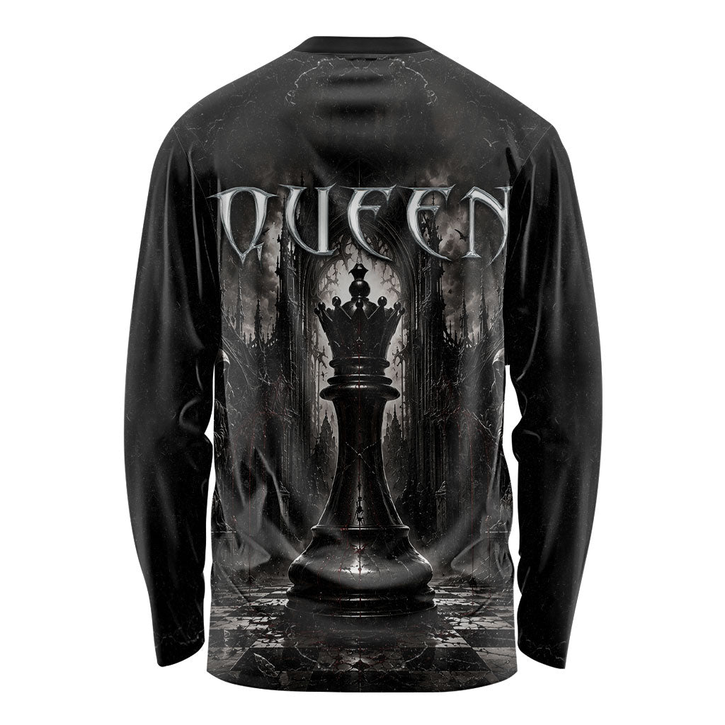 Chess Queen Long Sleeve Shirt Strategic Board Game Gothic Dark Fantasy