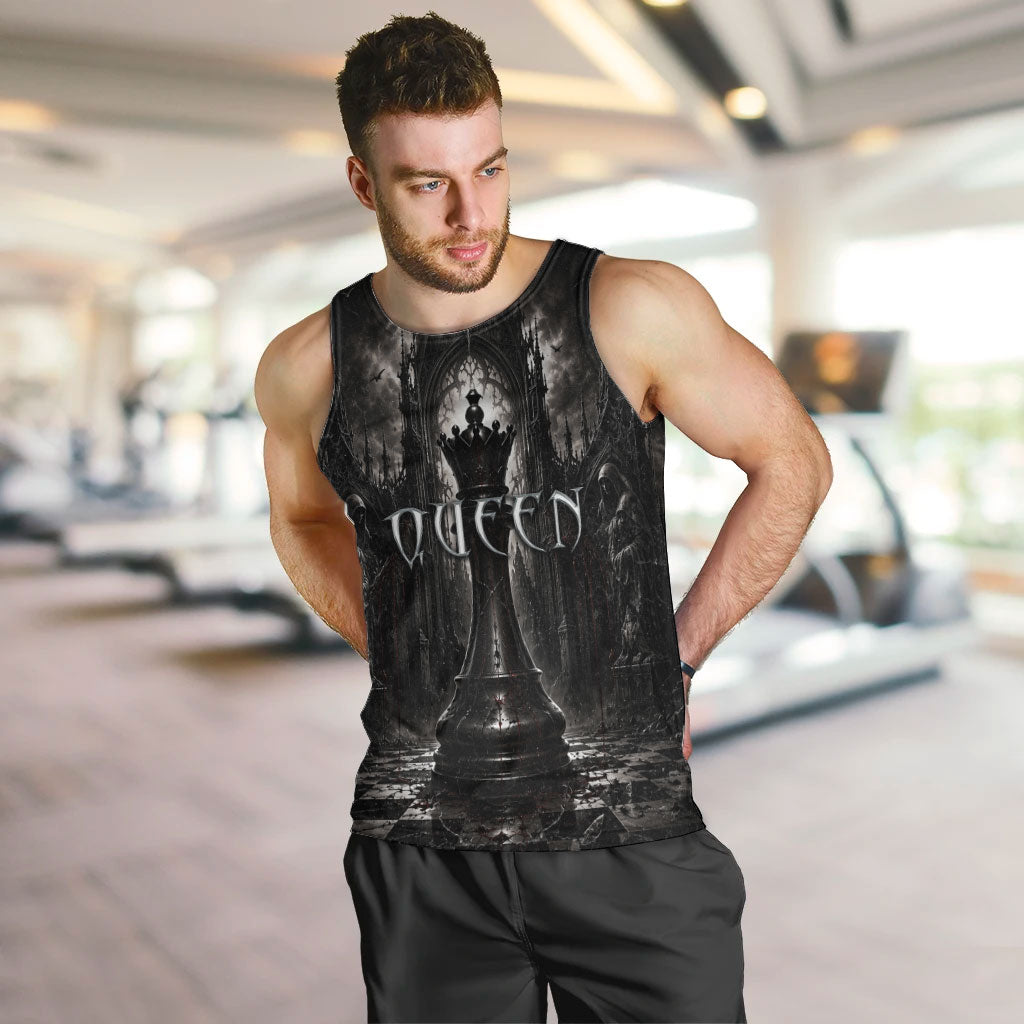 Chess Queen Men Tank Top Strategic Board Game Gothic Dark Fantasy