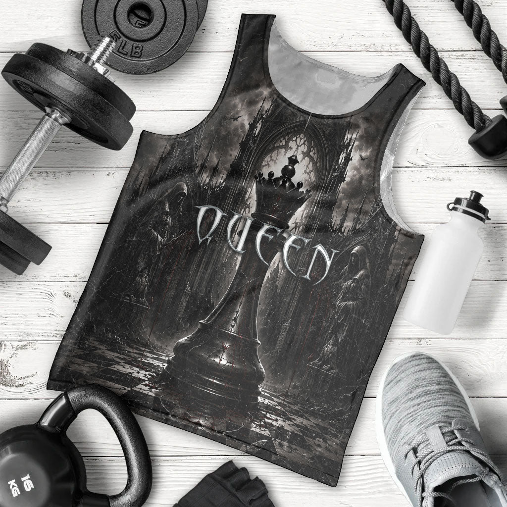 Chess Queen Men Tank Top Strategic Board Game Gothic Dark Fantasy