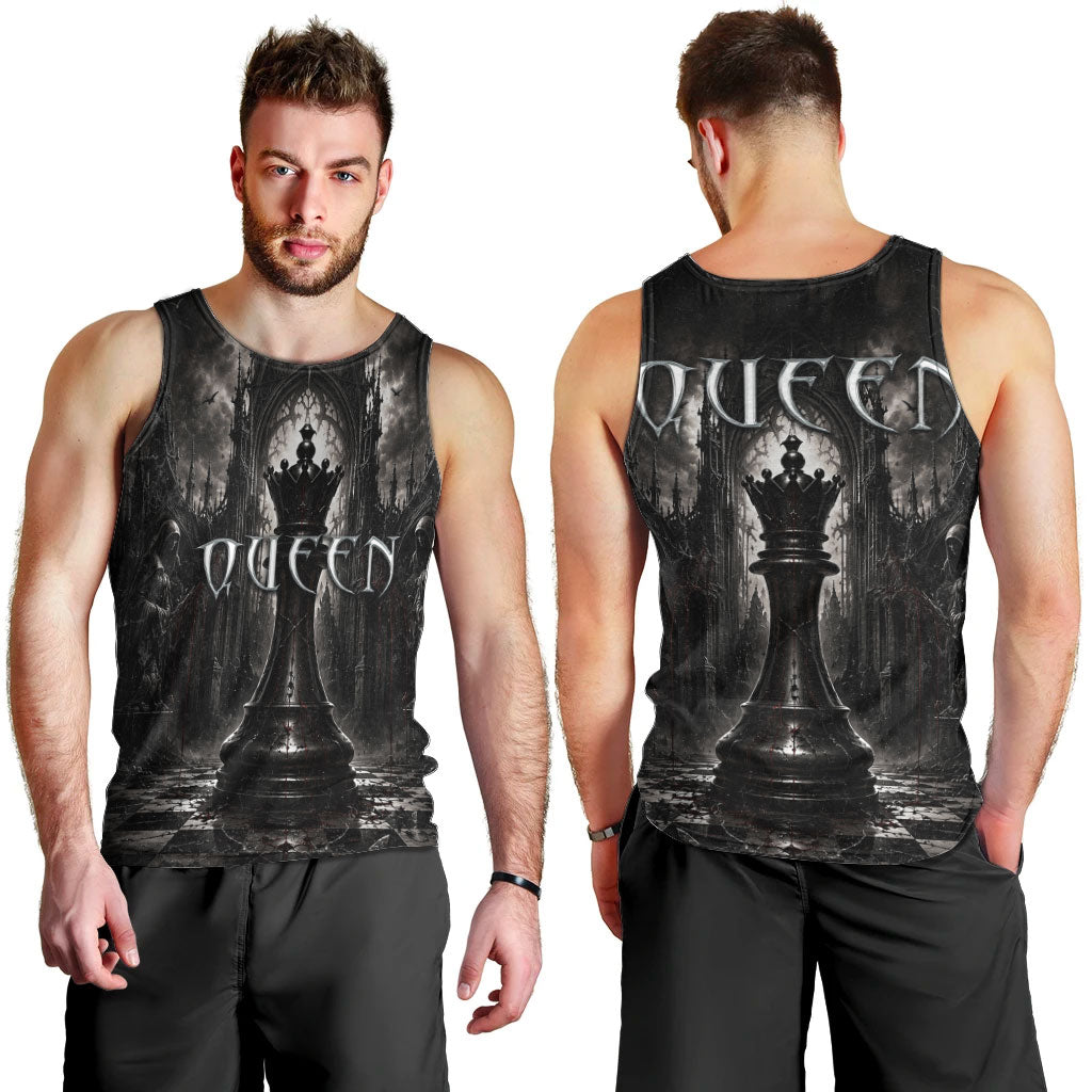 Chess Queen Men Tank Top Strategic Board Game Gothic Dark Fantasy