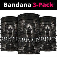 Chess Queen Neck Gaiter Strategic Board Game Gothic Dark Fantasy