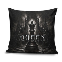 Chess Queen Pillow Cover Strategic Board Game Gothic Dark Fantasy