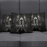 Chess Queen Pillow Cover Strategic Board Game Gothic Dark Fantasy