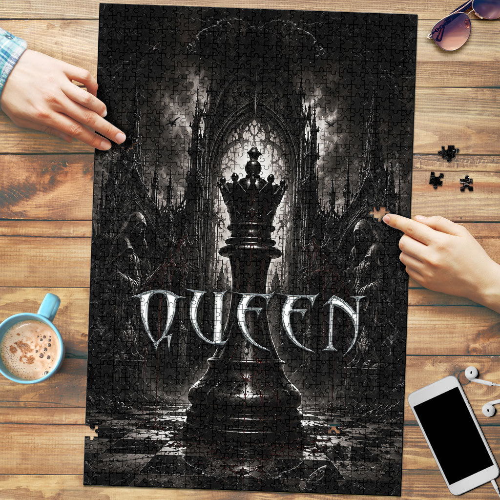 Chess Queen Puzzle Strategic Board Game Gothic Dark Fantasy