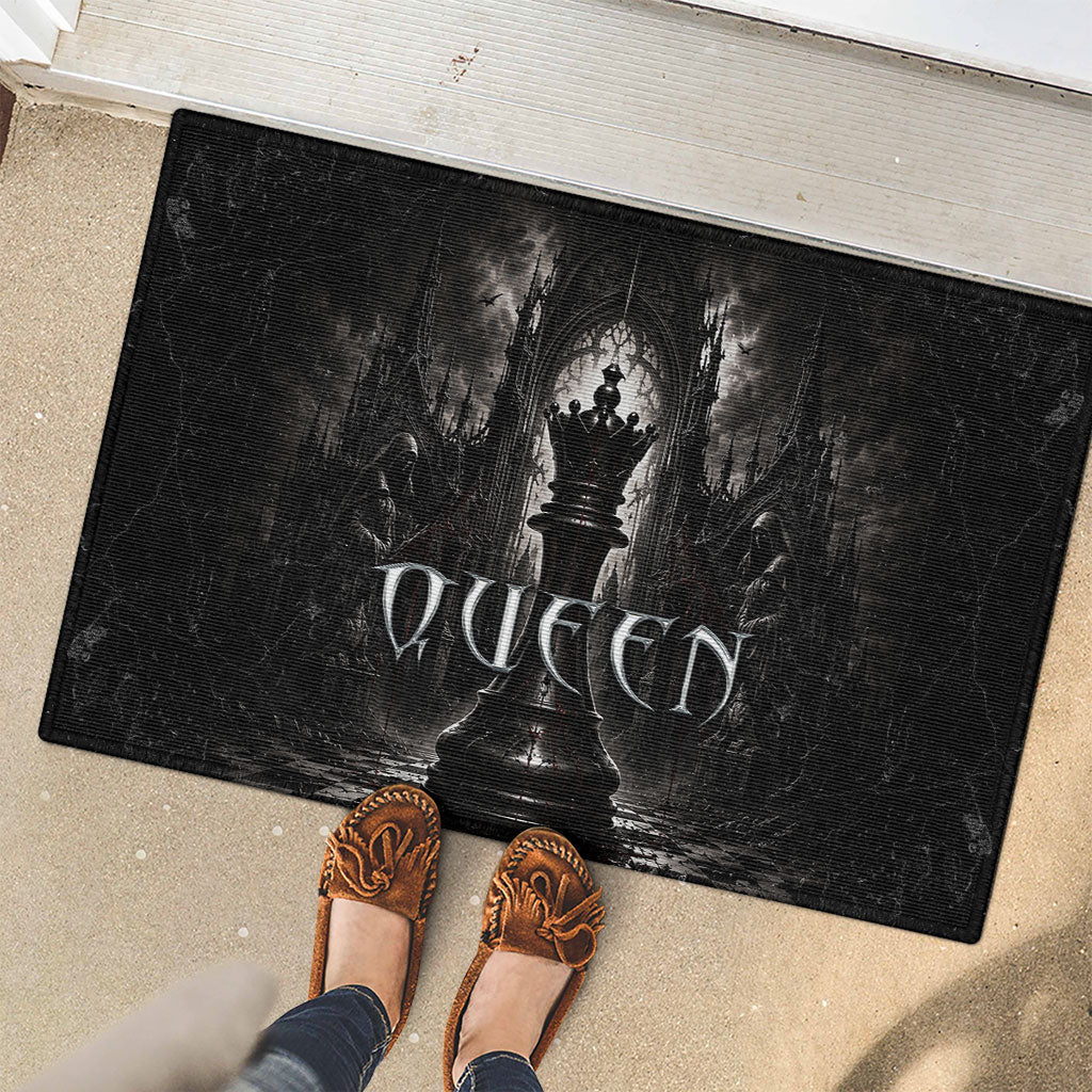 Chess Queen Rubber Doormat Strategic Board Game Gothic Dark Fantasy