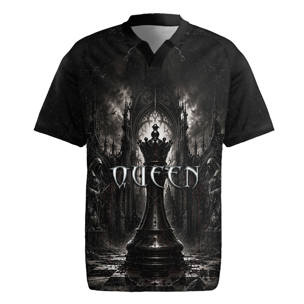 Chess Queen Rugby Jersey Strategic Board Game Gothic Dark Fantasy