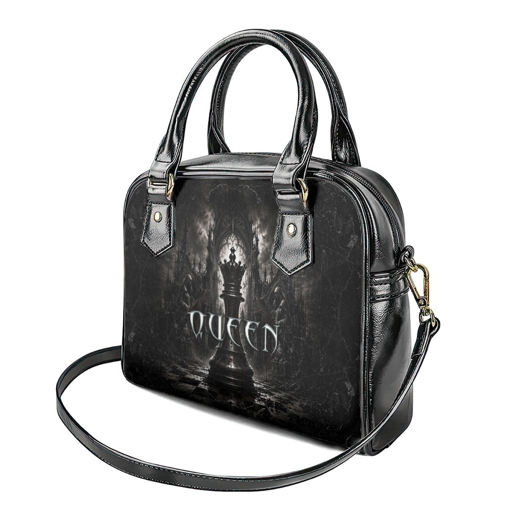 Chess Queen Shoulder Handbag Strategic Board Game Gothic Dark Fantasy