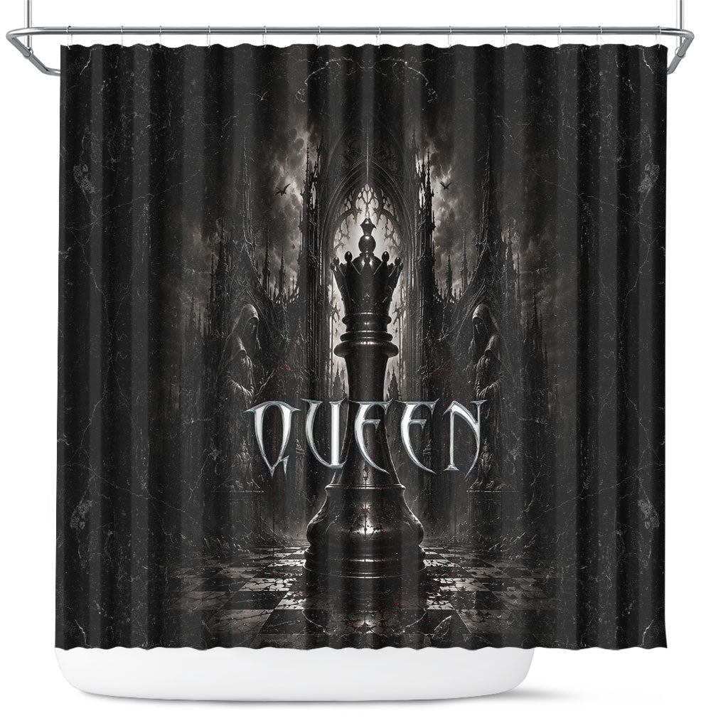 Chess Queen Shower Curtain Strategic Board Game Gothic Dark Fantasy