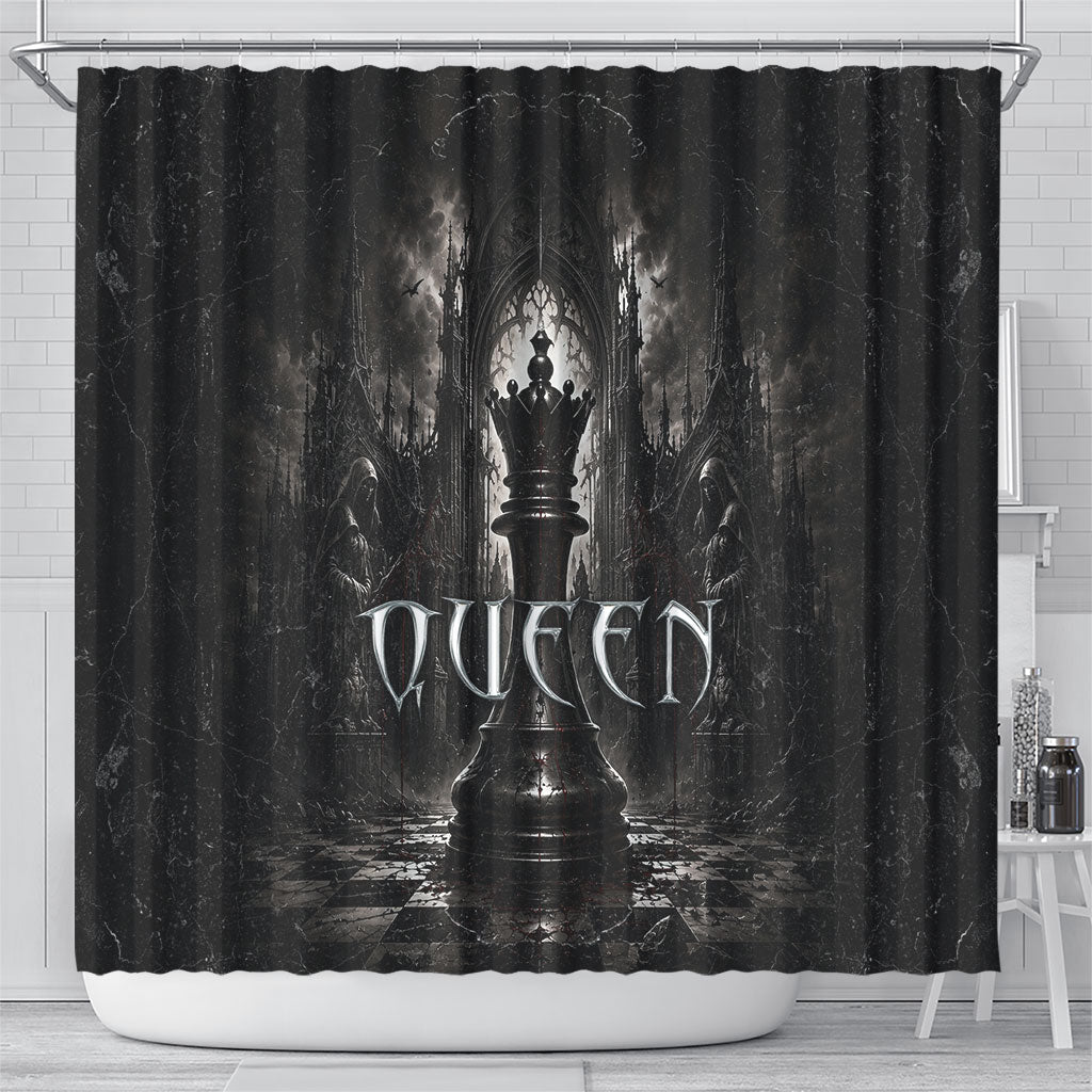 Chess Queen Shower Curtain Strategic Board Game Gothic Dark Fantasy