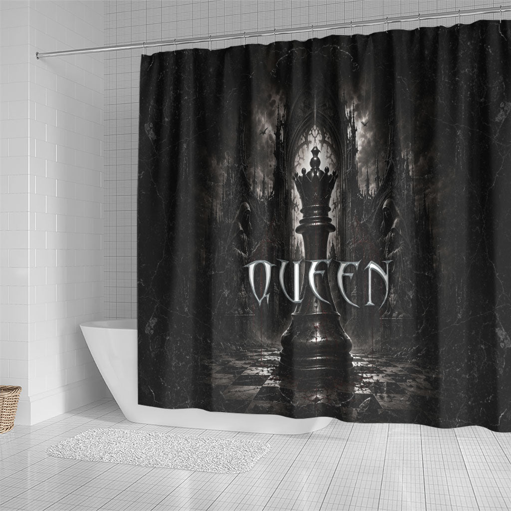 Chess Queen Shower Curtain Strategic Board Game Gothic Dark Fantasy