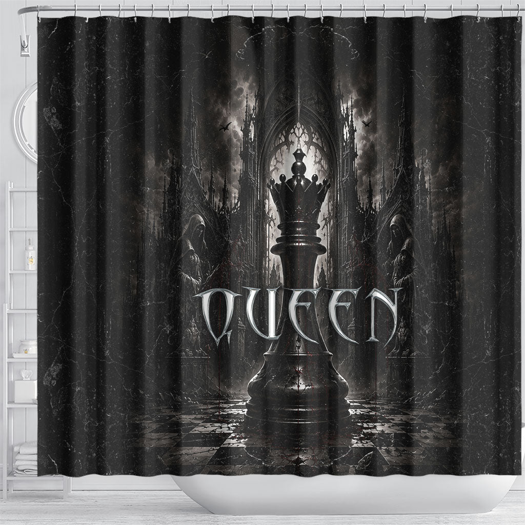 Chess Queen Shower Curtain Strategic Board Game Gothic Dark Fantasy