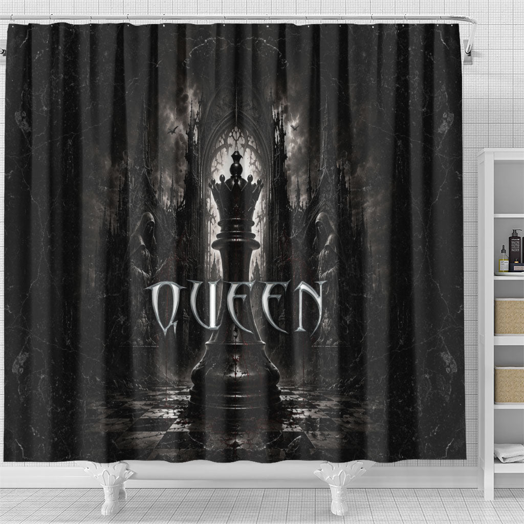 Chess Queen Shower Curtain Strategic Board Game Gothic Dark Fantasy