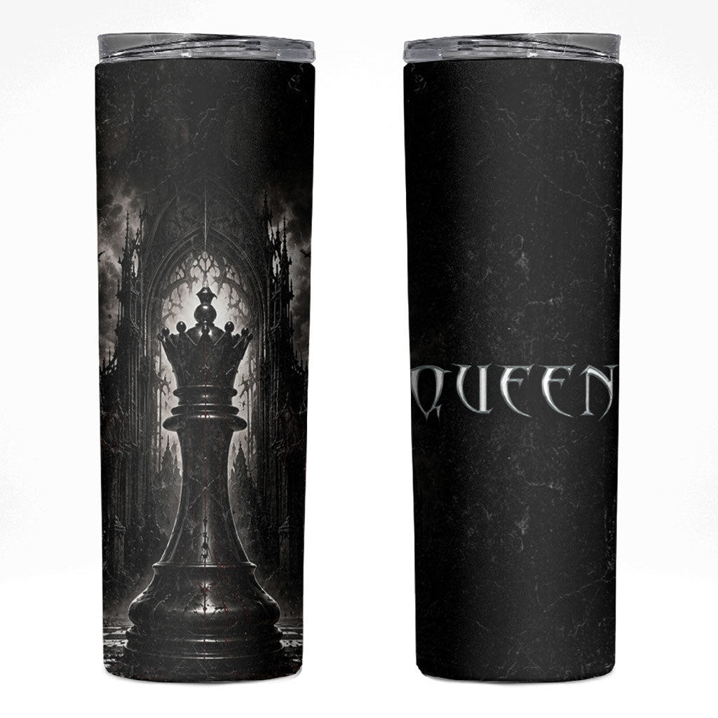 Chess Queen Skinny Tumbler Strategic Board Game Gothic Dark Fantasy