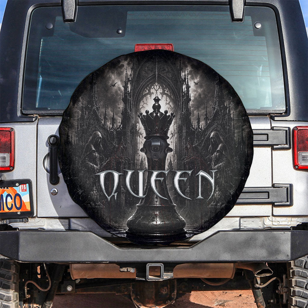 Chess Queen Spare Tire Cover Strategic Board Game Gothic Dark Fantasy