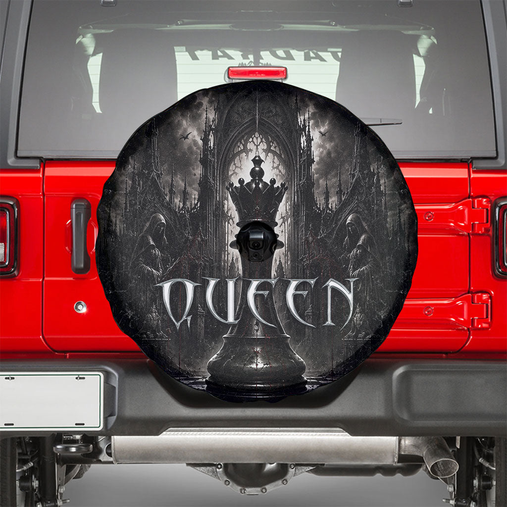 Chess Queen Spare Tire Cover Strategic Board Game Gothic Dark Fantasy