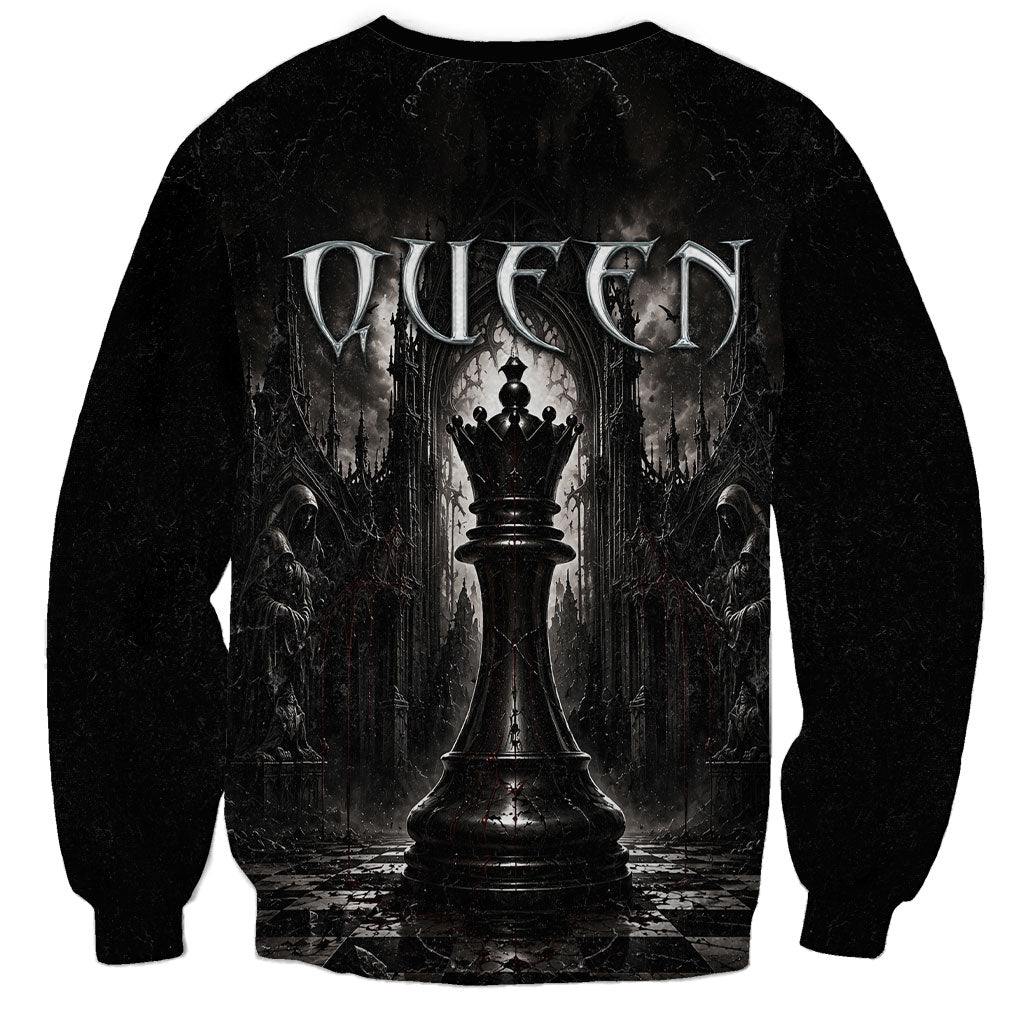 Chess Queen Sweatshirt Strategic Board Game Gothic Dark Fantasy