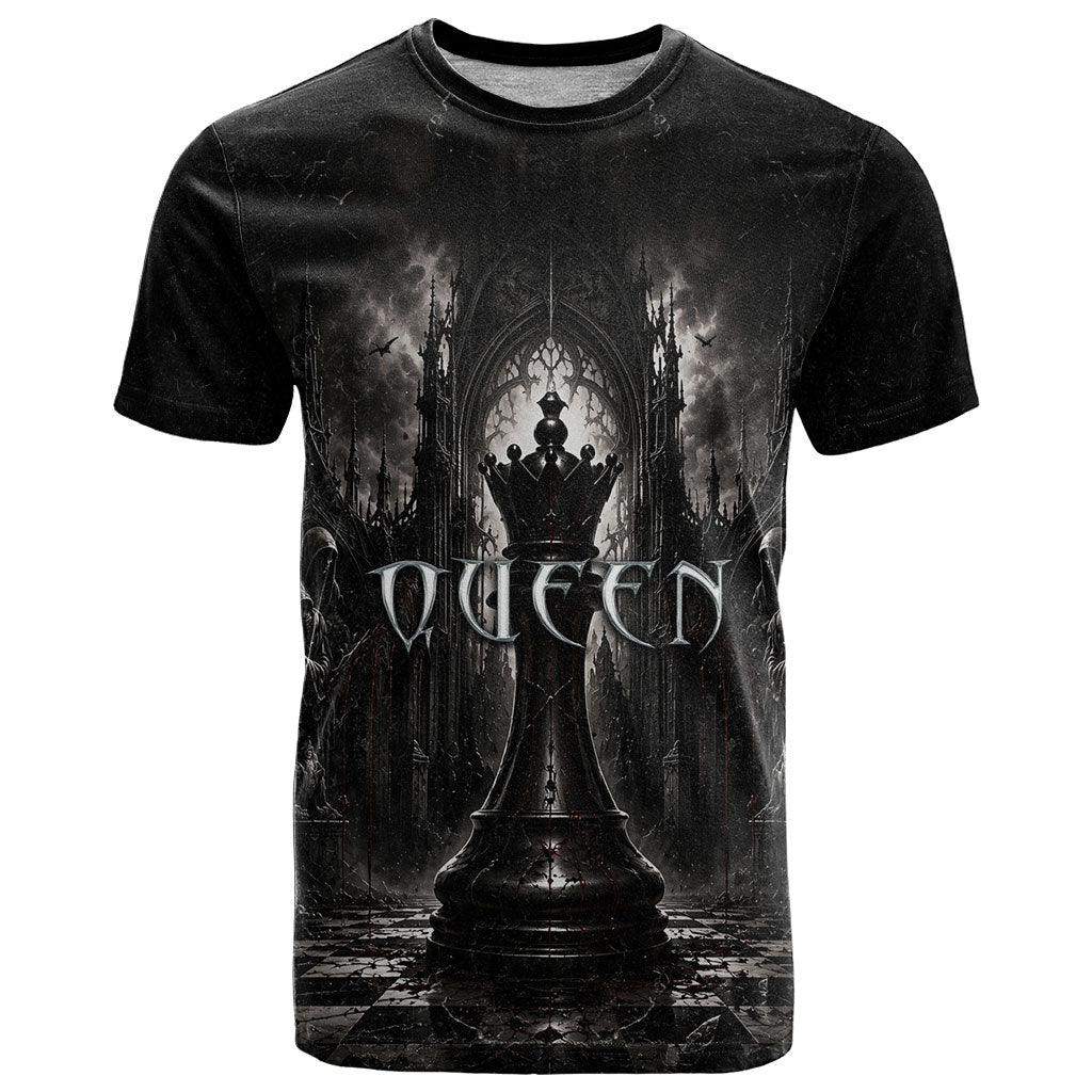 Chess Queen T Shirt Strategic Board Game Gothic Dark Fantasy