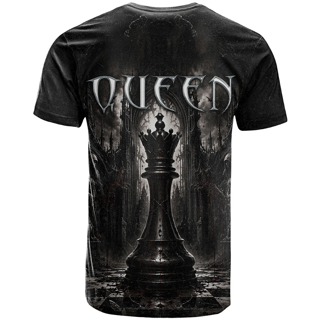 Chess Queen T Shirt Strategic Board Game Gothic Dark Fantasy