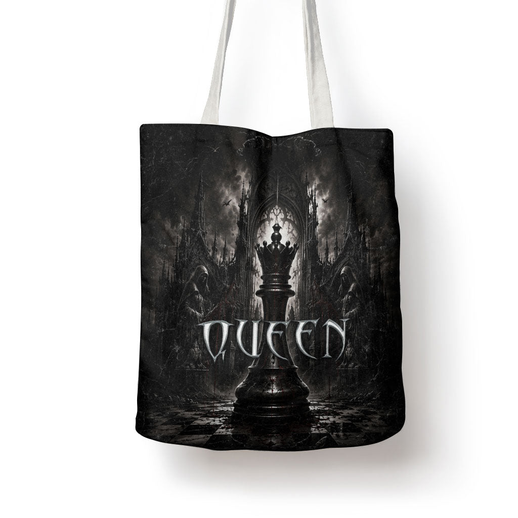 Chess Queen Tote Bag Strategic Board Game Gothic Dark Fantasy