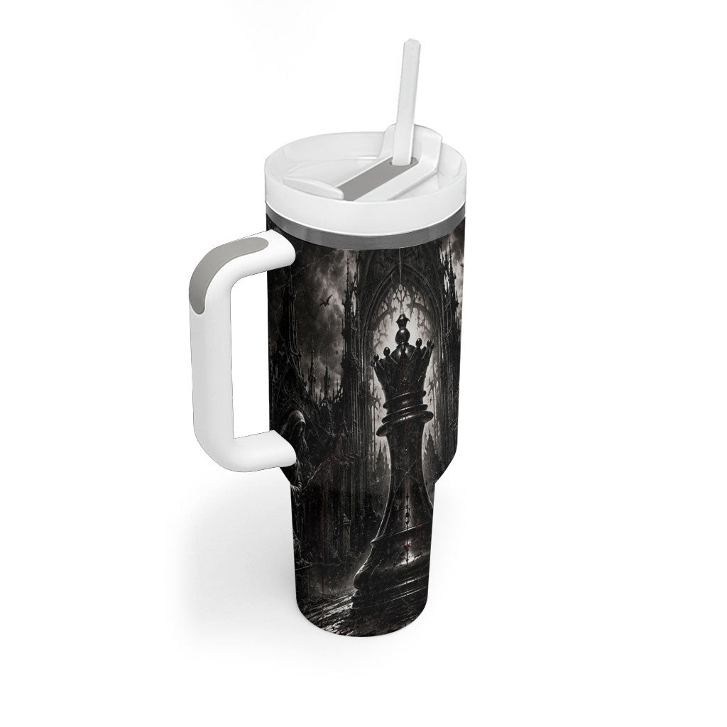 Chess Queen Tumbler With Handle Strategic Board Game Gothic Dark Fantasy