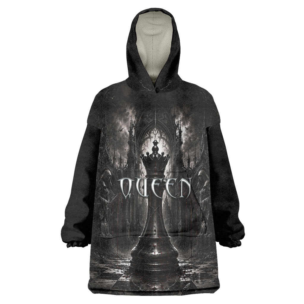 Chess Queen Wearable Blanket Hoodie Strategic Board Game Gothic Dark Fantasy