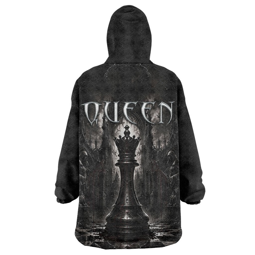Chess Queen Wearable Blanket Hoodie Strategic Board Game Gothic Dark Fantasy