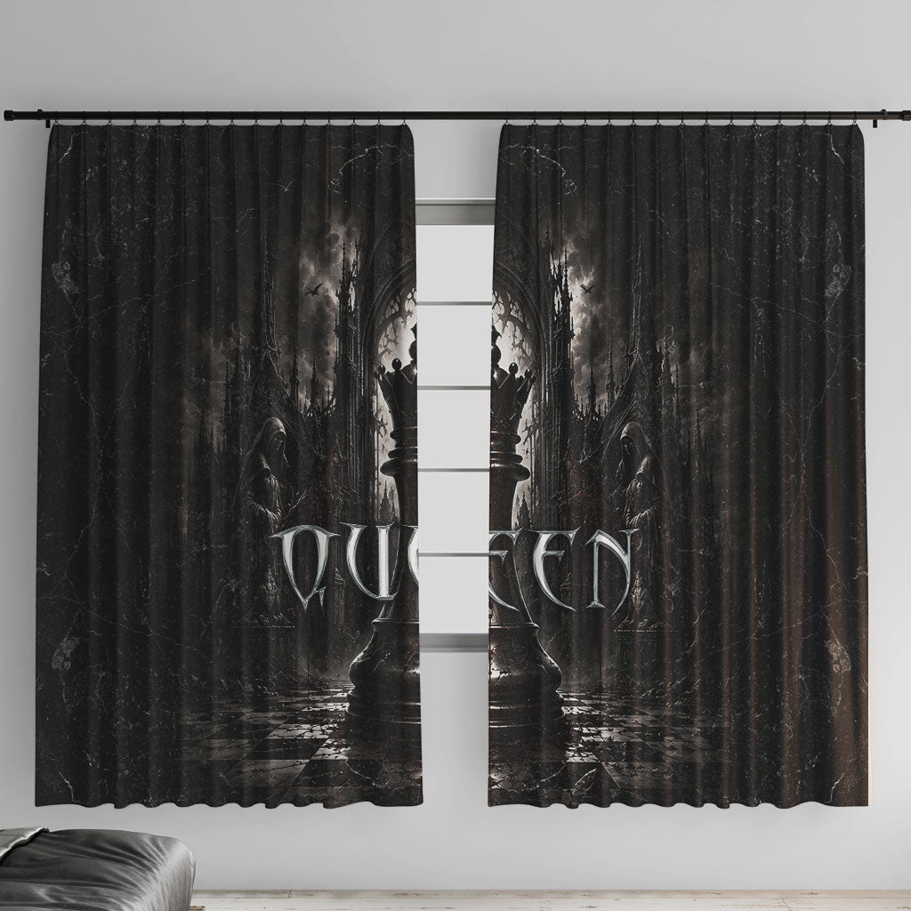 Chess Queen Window Curtain Strategic Board Game Gothic Dark Fantasy