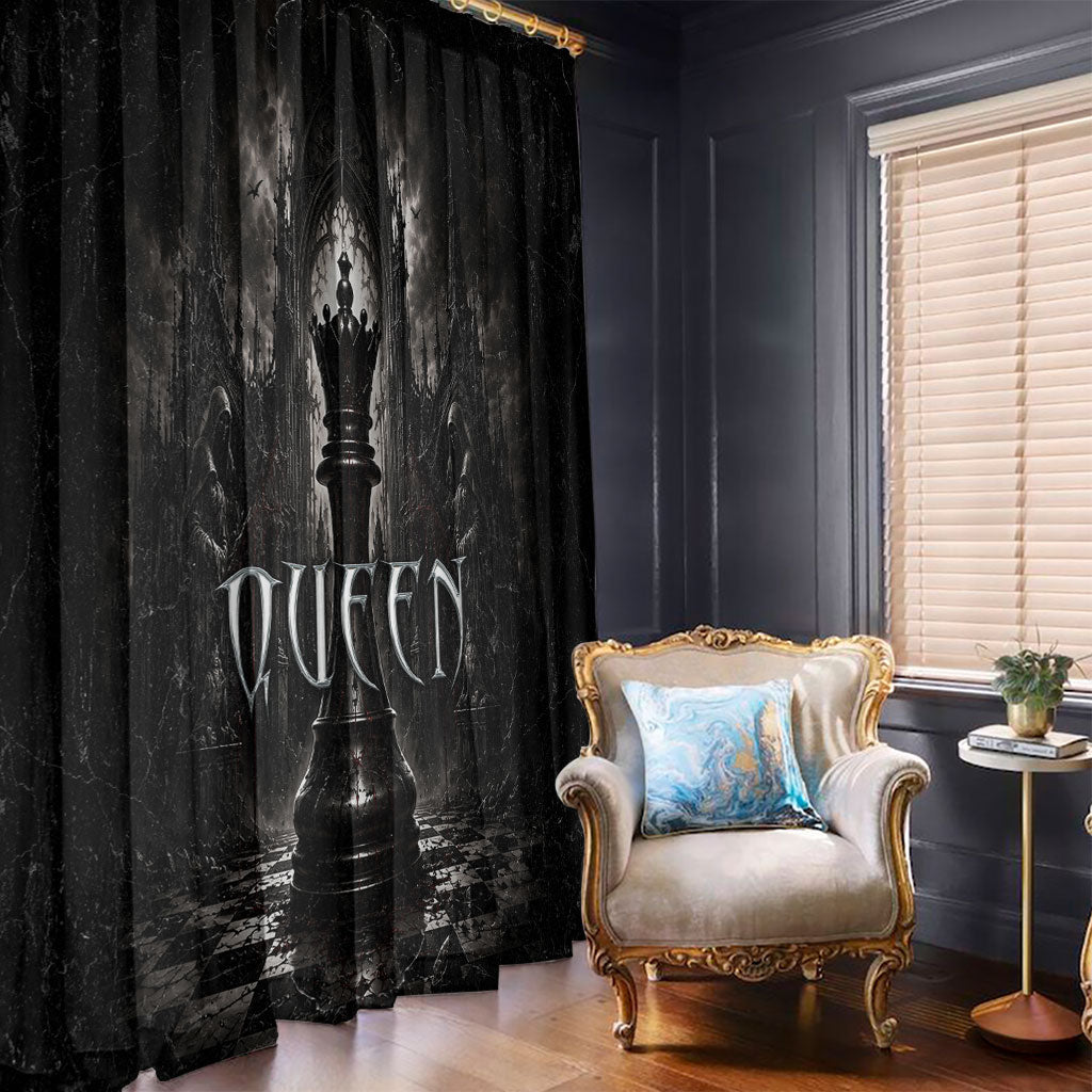 Chess Queen Window Curtain Strategic Board Game Gothic Dark Fantasy