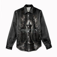 Chess Queen Women Casual Shirt Strategic Board Game Gothic Dark Fantasy