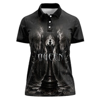 Chess Queen Women Polo Shirt Strategic Board Game Gothic Dark Fantasy
