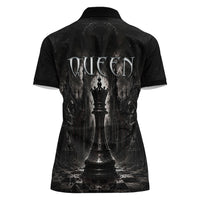 Chess Queen Women Polo Shirt Strategic Board Game Gothic Dark Fantasy