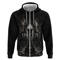 Chess Queen Zip Hoodie Strategic Board Game Gothic Dark Fantasy