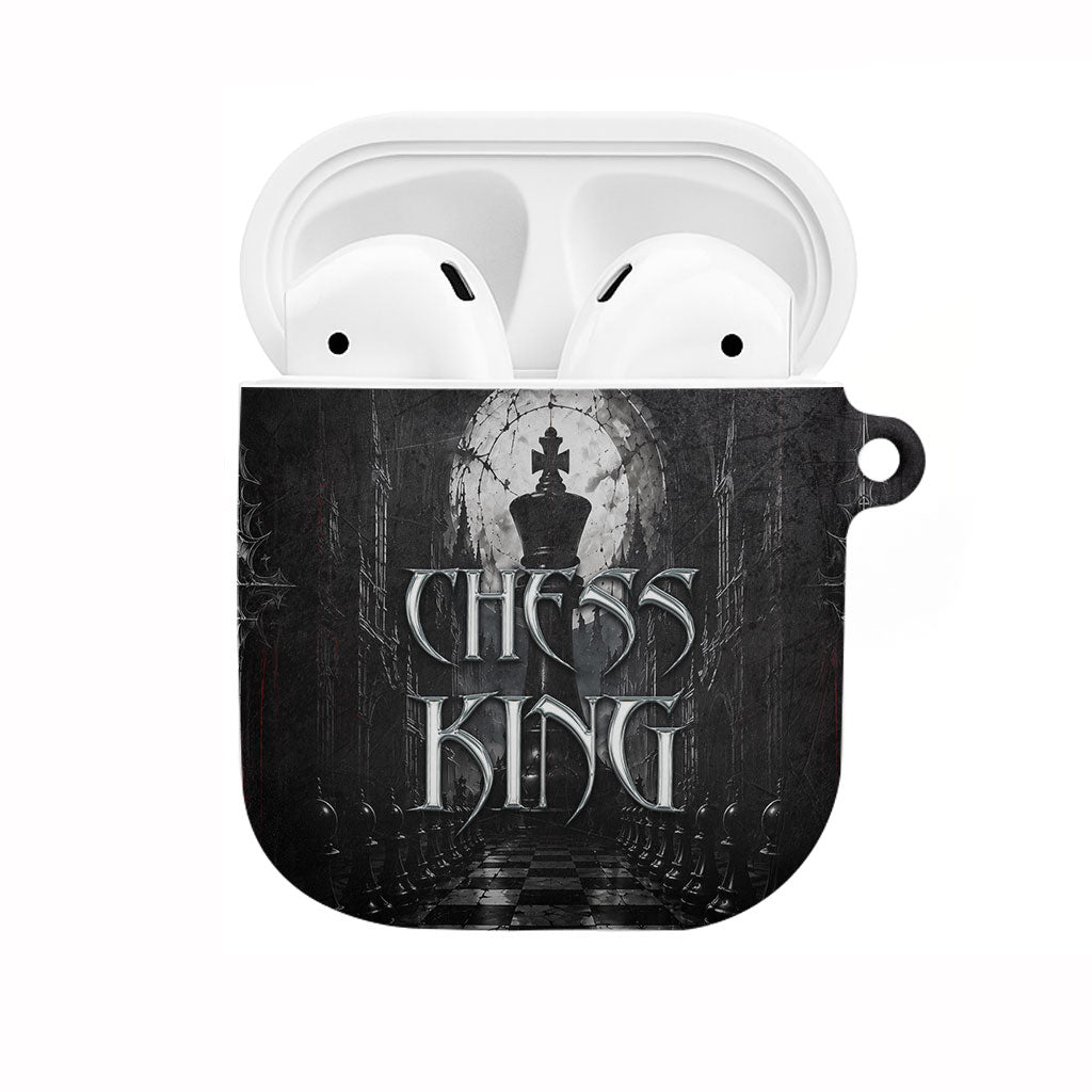 Chess King AirPods Case Strategic Board Game Gothic Dark Fantasy