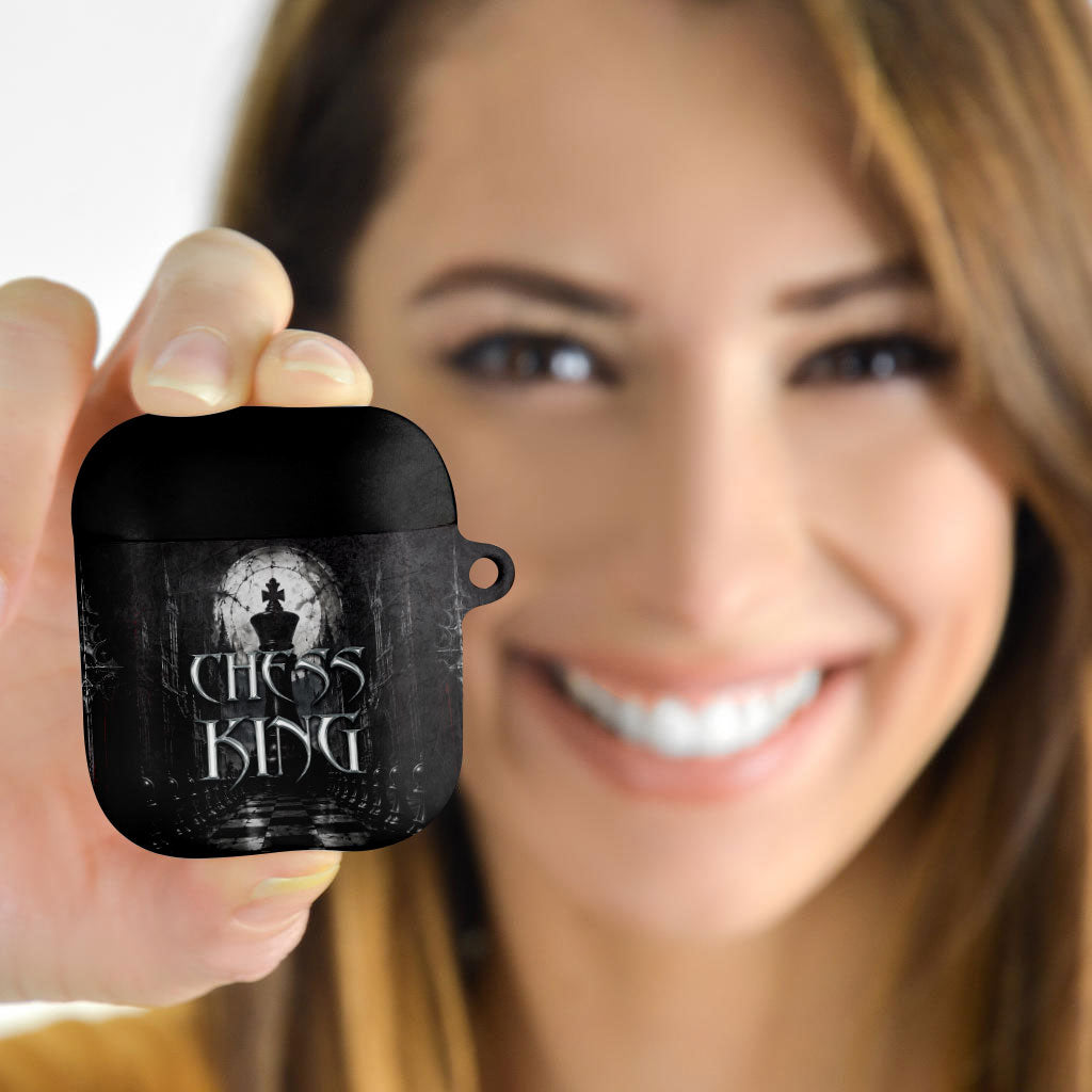 Chess King AirPods Case Strategic Board Game Gothic Dark Fantasy
