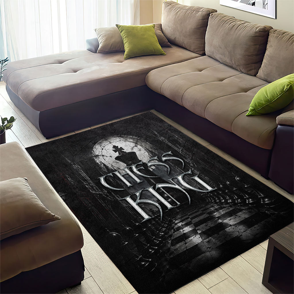 Chess King Area Rug Strategic Board Game Gothic Dark Fantasy