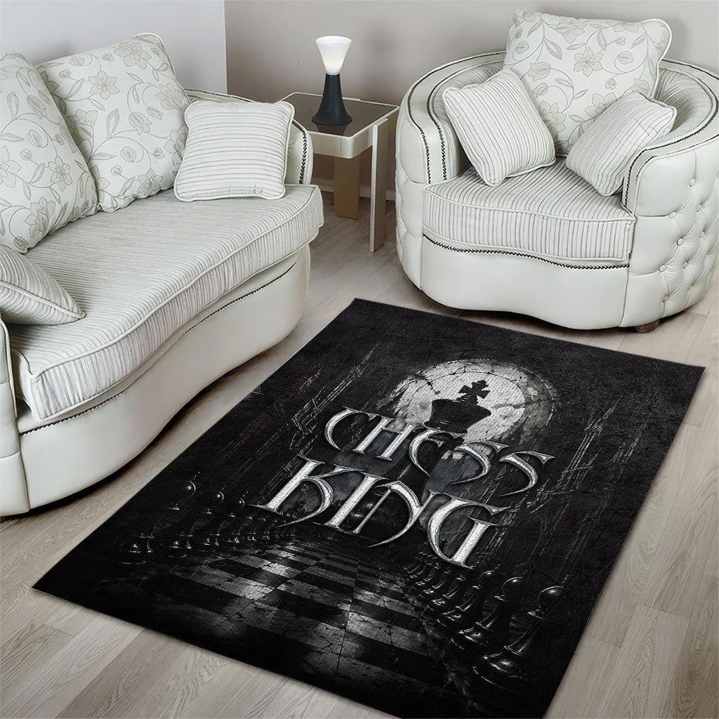 Chess King Area Rug Strategic Board Game Gothic Dark Fantasy