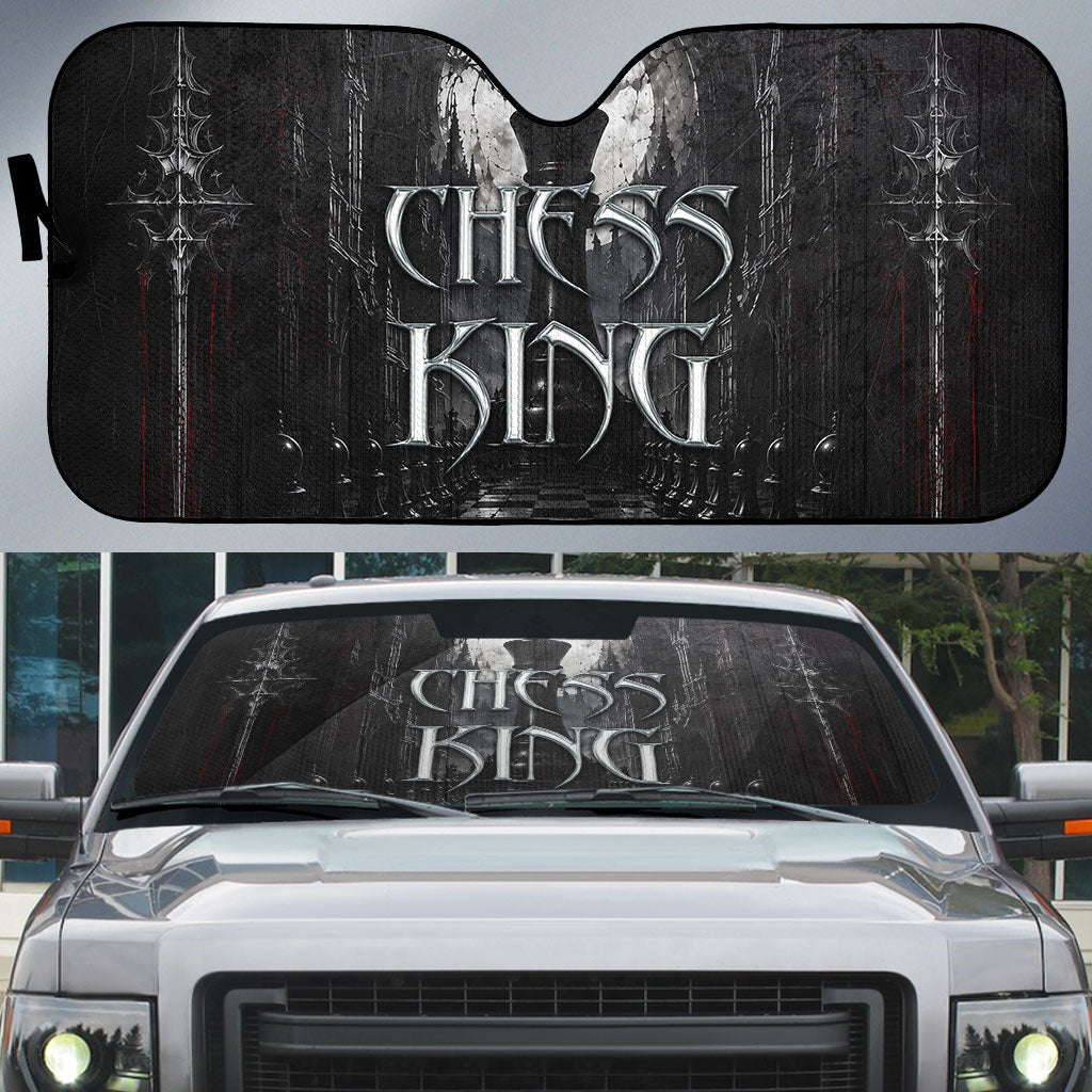 Chess King Auto Sun Shade Strategic Board Game Gothic Dark Fantasy