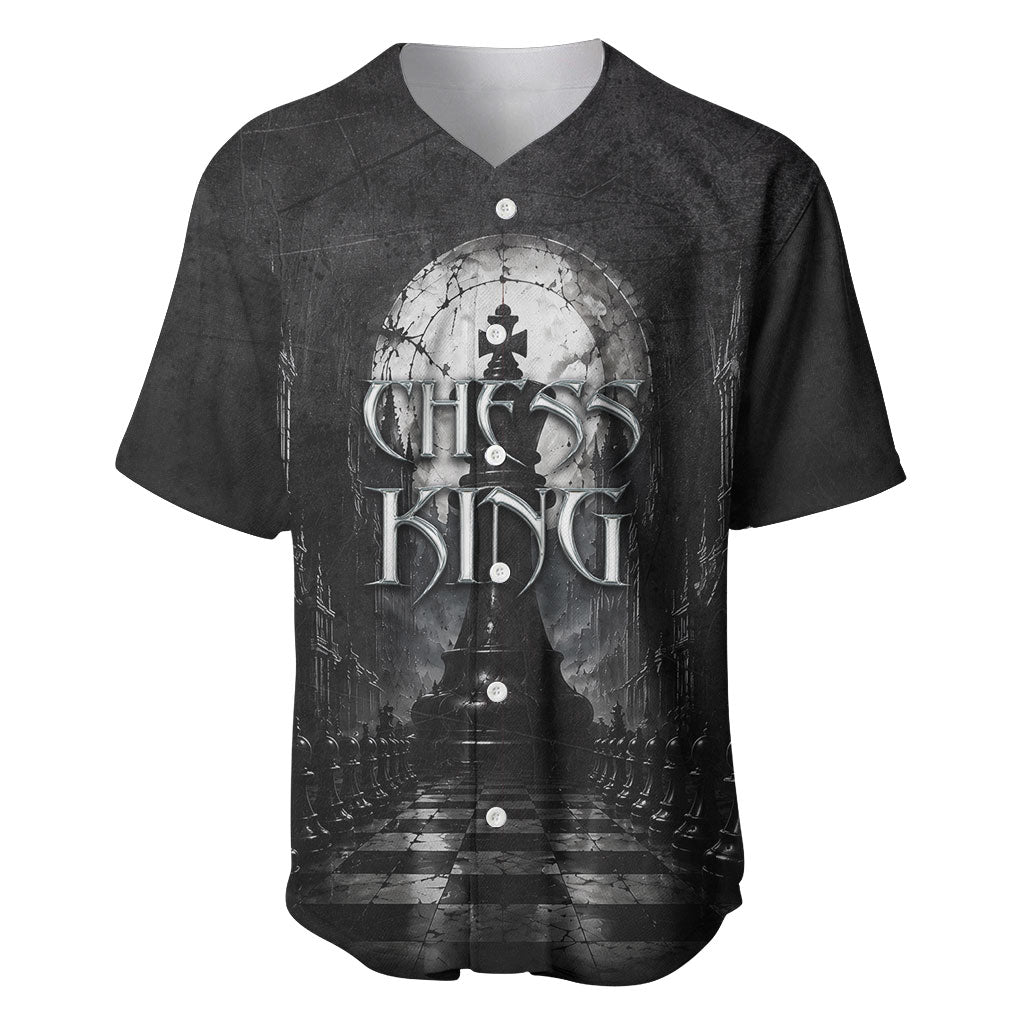 Chess King Baseball Jersey Strategic Board Game Gothic Dark Fantasy